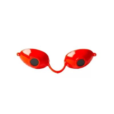 Apsauginiai soliariumo akiniai LUNA su gumyte,raudoni