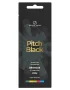 Seven Suns Pitch Black 250x bronzer 15ml itin stiprus soliariumo kremas - juoda pakuotė su žalsvomis garso bangomis ir auksiniais užrašais, maksimalaus stiprumo bronzantas momentiniam tamsiai rudos spalvos įdegiui