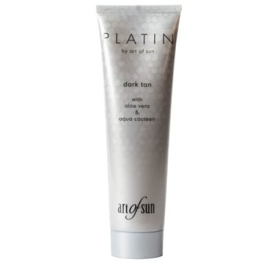 Art of Sun Platin Dark Tan 150ml premium soliariumo losjonas - sidabrinė pakuotė su koriniu dizainu, praturtintas alavijų ir kaktuso ekstraktais intensyviam įdegiui ir odos drėkinimui