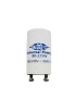 "Soliariumo lempų starteris Universal Power, 80-225W galios, 230-240V įtampos, 50/60 Hz dažnio, baltas cilindrinis korpusas su mėlynu logotipu ir dviem metaliniais kontaktais