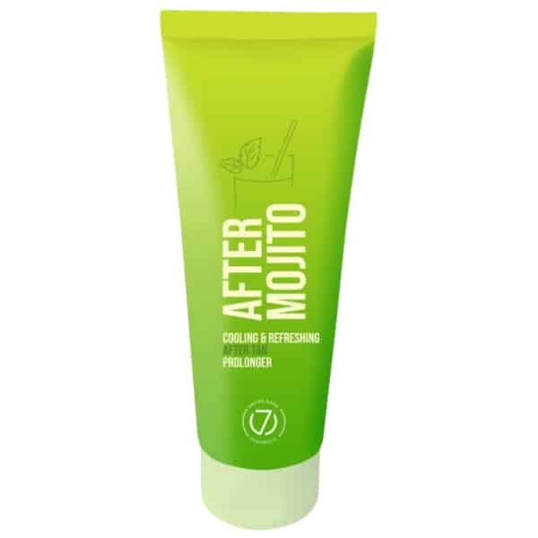 After Mojito after tan kremas 100 ml – vėsinantis ir gaivinantis losjonas įdegio palaikymui, su gaiviu mėtų kvapu, žalios spalvos pakuotė