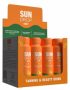 „Sun Drop Shot“ įdegio gėrimas su beta-karotenu, alaviju, žaliąja arbata ir vitaminais – grožio papildas natūraliam įdegiui, 80 ml buteliukas.Pakuotėje 12vnt.