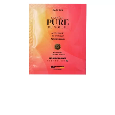 Darksun Pure Du Soleil Extreme T-Urea 15ml soliariumo kremas - kreminė-raudona pereinančių spalvų pakuotė, su tirozinu ir urea kompleksu, skirtas prabangiam įdegiui ir intensyviam odos drėkinimui bei odos senėjimo prevencijai